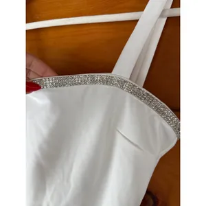 Lulus Glowing Allure White Rhinestone Sleeveless Bodycon Mini Dress Size Large thumbnail 3