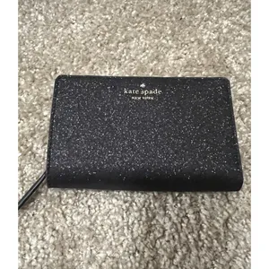 Kate Spade Joeley Glitter Medium Bi Fold Compartment Wallet Black NWT thumbnail 2