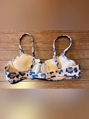 Aerie Real Good light lined Underwire Leopard Print Bikini Top adjustable straps thumbnail 2