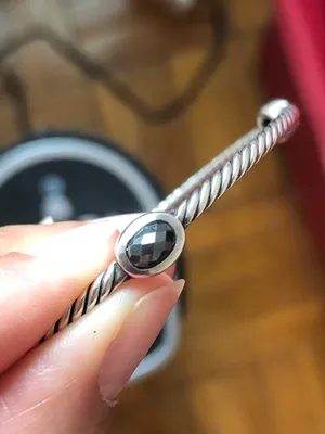 David Yurman Onyx Stone Bangle Bracelet thumbnail 4
