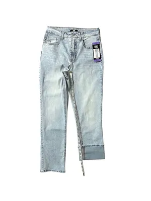 FRYE High Rise Straight Leg Relaxed Fit Cuffed Uncuffed Jean Blue Denim Sz 4/27 thumbnail 9