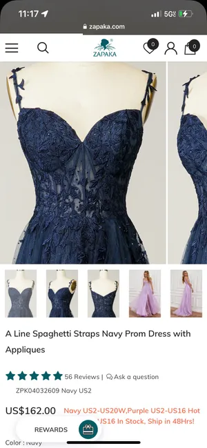 Prom Dress Blue Size M thumbnail 2