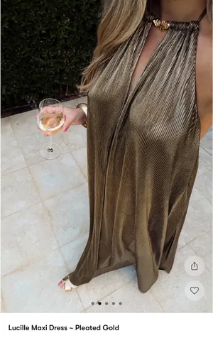 Show Me Your Mumu Gold Metallic Maxi Dress thumbnail 3