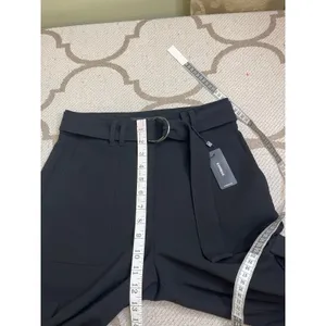 Express Super High Rise Cargo Trousers Black Belted Tapered Ankle Pants Size 4 thumbnail 5