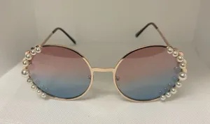 Oval Rhinestone Sunglasses Goldtone‎ Frames D8 Gold thumbnail 1