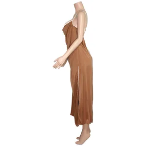 FOR LOVE & LEMONS Viv Maxi Dress, Brown, XL thumbnail 8