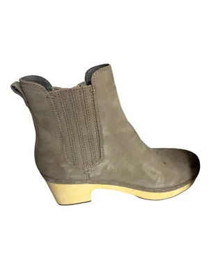 Frye & Co. Odessa Chelsea Boots High Heel Nubuck Leather Taupe Size 8.5 Women's thumbnail 5