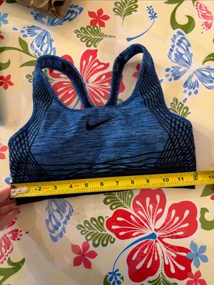Nike Pro Hyper Classic Women’s Lined Sports Bra Size Small Blue Black thumbnail 6