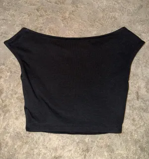 Zara black cropped off the shoulder top thumbnail 3