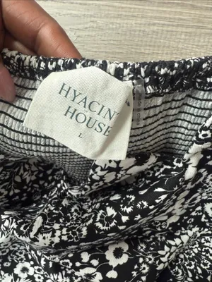 Tuckernuck Hyacinth House Black & White Denim Floral Gaia Mini Dress Large thumbnail 8