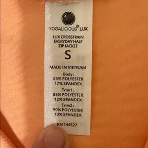 NEW WOMENS Yogalicious Peach Long Sleeve Sweatshirt S thumbnail 4