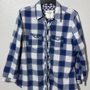 Abercrombie‎ & Fitch Women blue plaid button shirt size small thumbnail 2