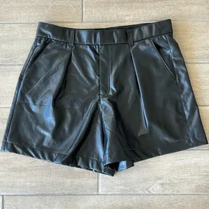 Abercrombie & Fitch Black Vegan Leather Shorts Size: XL thumbnail 1