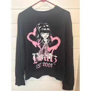 Vintage y2k Bratz Jade Graphic Sweatshirt Black Pink Est 2001 Baddie Large thumbnail 2