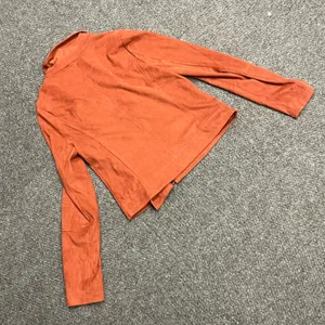 Lysse Faux suede asymmetrical burnt orange zip up jacket womens XS thumbnail 4