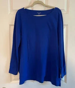 Eileen Fisher Fine Jersey Bateau Neck Tunic Size Medium thumbnail 1