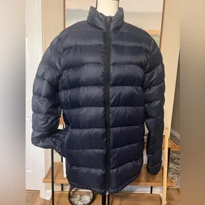 Abercrombie & Fitch Packable Down Puffer Jacket Unisex M Navy Water-Resistant thumbnail 2