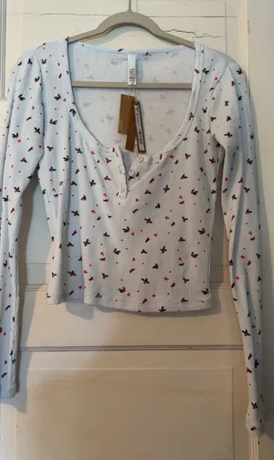 SKIMS Cotton Long Sleeve Henley thumbnail 1