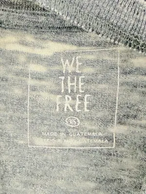 We The Free Oversized Blue Open V-Neck Jordan Burnout Tee - Size - XS thumbnail 7