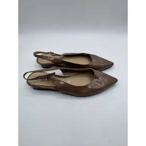 Relativity 7.5 M Taupe‎ Slingback Flats Women's Pointed Toe Patent thumbnail 6