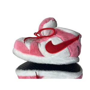 Sneaker Slippers High Top Plush Pink White Comfycore thumbnail 4
