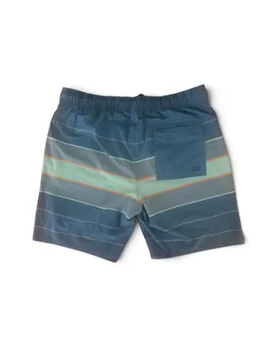 Hang Ten Men’s XL Striped Swim Trunks Board Shorts Compression Liner Blue Gray thumbnail 9