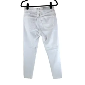 Re/Done Womens Jeans High Rise Ankle Crop Stretch Button Fly White 28 thumbnail 6