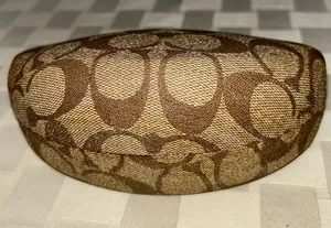 Coach Signature Hard Eyeglass Case with signature cleaning cloth thumbnail 1