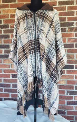 Marc New York Andrew Marc Poncho Sweater Brown & Tan New Without Tags thumbnail 1