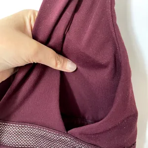 Fabletics deep v plum purple sports bra women's‎ size medium comfortable thumbnail 4