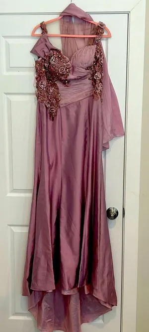 Sarafia Couture Silk Purple Lavender Formal Gown Dress Mother of The Bride Sz 8 thumbnail 1