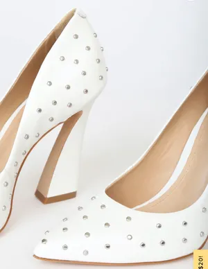 Schutz Belmira White Stud Leather Pumps thumbnail 5