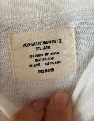Buck mason field spec cotton heavy tee White Size L thumbnail 3