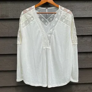 Free People Angel Food Cream Lace boho top blouse size Medium M Coachella thumbnail 5