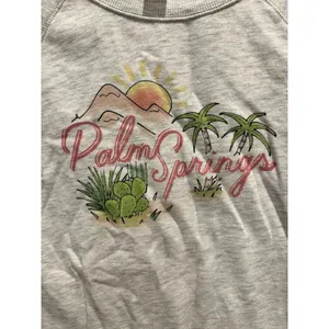 VTG Old‎ Navy Womens Small Palm Springs Graphic Raglan Sweatshirt Heather Gray thumbnail 2