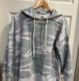 Aerie Camouflage Hooded Oversized Pullover Sweatshirt thumbnail 1