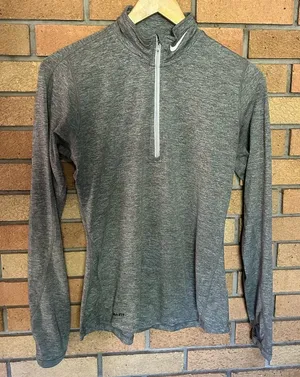 Nike Dri-Fit Athletic Athleisure Gym Running Half Zip Pullover Gray Size Small thumbnail 1