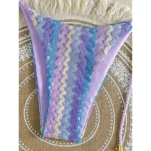 ZAFUL 2 Piece Triangle Bikini Swim Knitted Halter Bathing Suit US LARGE thumbnail 4