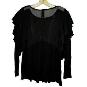 Free People Cienga Embroidered Black Top thumbnail 5