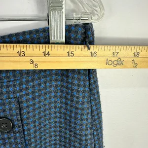 LOFT‎ Skirt Womens 6 Blue Plaid Wool Blend Mini Academia Preppy Mod Retro Prep thumbnail 2