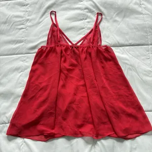 Victoria's Secret VS Unlined Babydoll Chemise Slip Dress Red Womens Large Feminine thumbnail 7