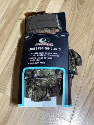 Mossy Oak Camo Ladies Pop Top Gloves Size L/XL thumbnail 1