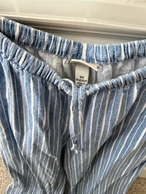 A New Day Poplin Straight Leg Pull-On Pants Linen-Blend Wide Leg thumbnail 3