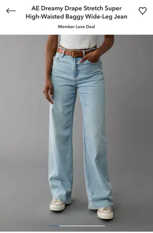 American Eagle Dreamy Drape Stretch Super High-Waisted Baggy Wide-Leg Jean thumbnail 5