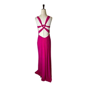 La Femme Dress Women 00 Pink Deep‎ V Jersey Knit Illusion Neckline Formal Gown thumbnail 3