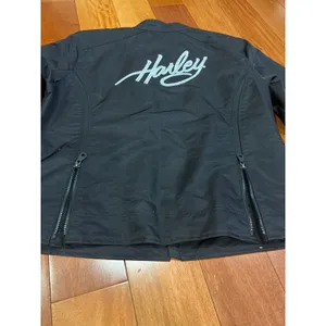 Harley Davidson Womens Black‎ Motorcycle Jacket Full Zip Logo Embroidered Size M thumbnail 10