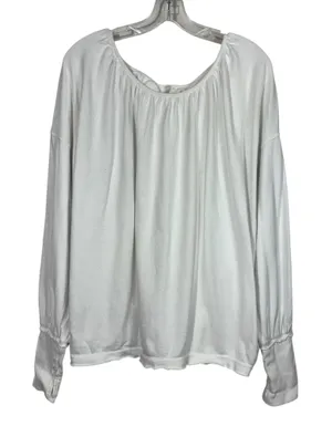Free People Rundown Tunic White Open Back Oversized Fit Pullover Sweatshirt L thumbnail 1