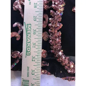 Windsor Mini Dress Womens Size 1 Black Rose Gold Sequin Damask Bodycon Cocktail thumbnail 5
