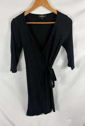 Lulus Black True Wrap Dress Size Small thumbnail 1