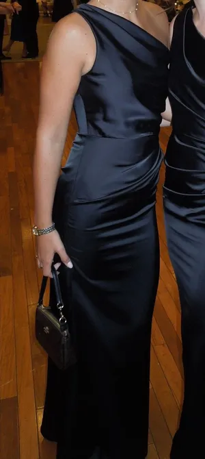 After Six One-Shoulder Dress Black thumbnail 1